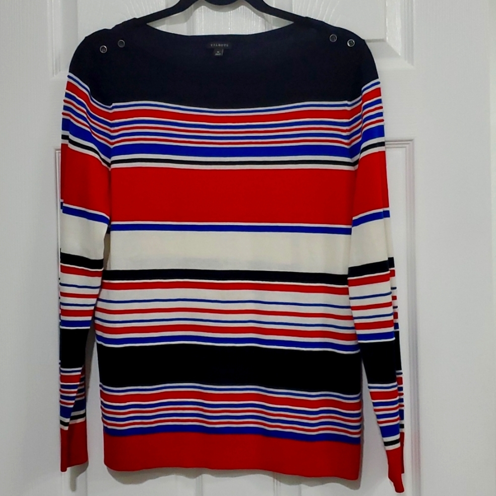 TALBOTS LIKE NEW STRIPED MEDIUM LONG SLEEVE SWEATER